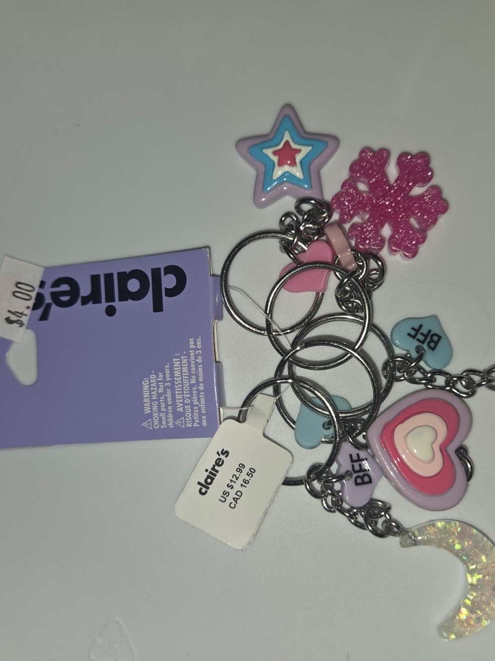 Pink Multi-Charm Keychains